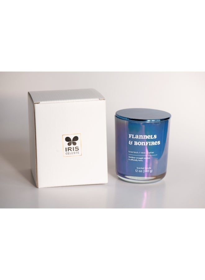 IRIS CELESTE Flannels Iridescent Jar Candle 340grams -  Scented candle 15oz  | 45 hrs burn-time | Perfect for Gifting, Home Décor, Parties & Room Perfuming | Ideal for Living room and Office Décor - Image 3